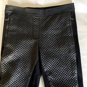 BCBGMAXAZRIA Black Faux Leather Moto Leggings
